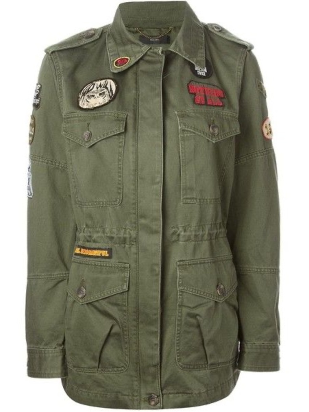 Vintage Diesel Green Utility Jacket with Patch Details